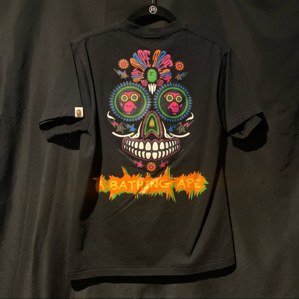 BAPE A Bathing Ape Day Of The Dead Halloween  Tee Shirt 2019 Sz S S/S